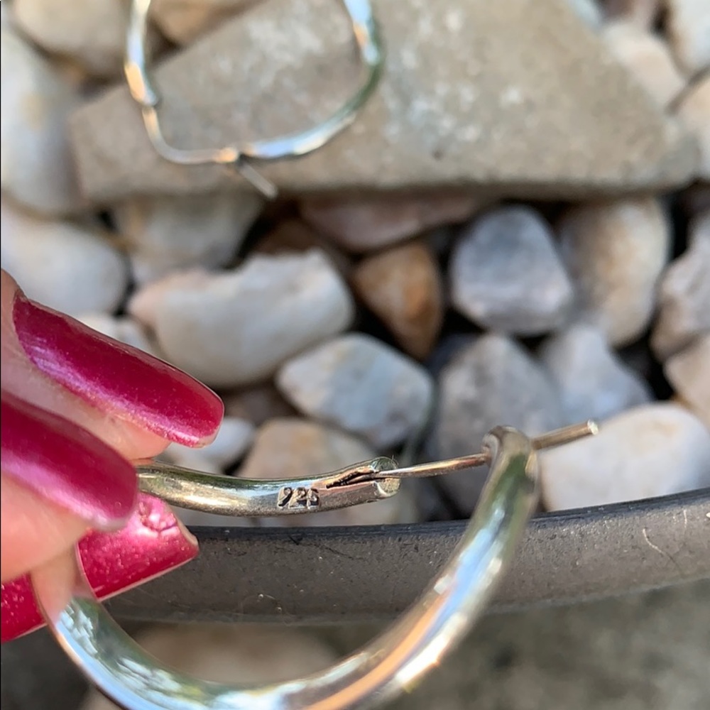 Sterling Silver Hoop Earrings - Picture 5 of 14